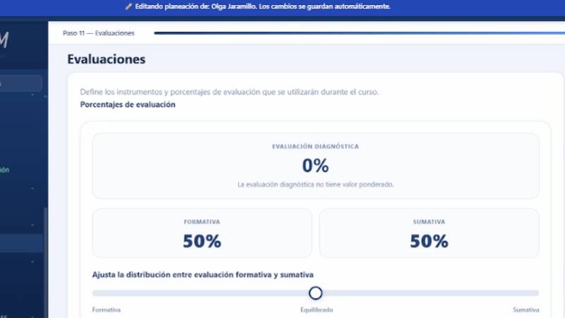 Vista de output — Evaluaciones